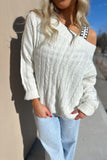 Billie Cable Knit Sweater Ivory- FINAL SALE