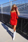 Spirit Denim Cami Top Red