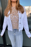 Harlee Fray Hem Jacket White