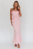 Emily Ruffled Maxi Dress- Pink