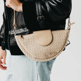 Selena Suede Flap Crossbody: Oat