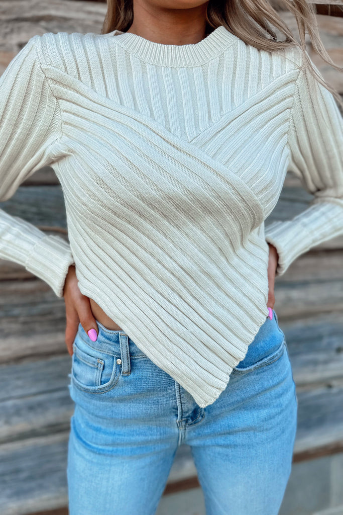 Sweater Weather Top Cream- FINAL SALE