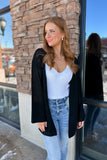 Emmy Crochet Cardigan Black