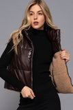 Reversible Faux Reverse Vest- Brown/Tan