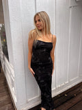Enchanted Mesh Maxi Dress Black