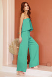 Bella Strapless Jumpsuit- Green