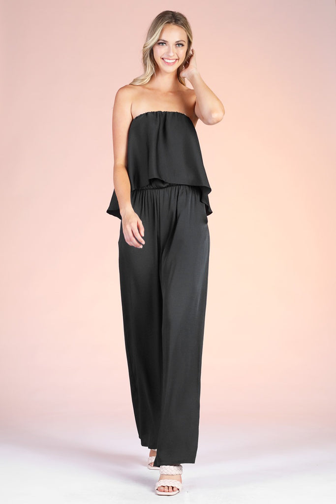 Bella Strapless Jumpsuit- Black