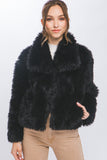 Black Faux Fur Coat