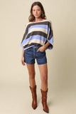 Katie Stripe Dolman Sweater- Blue