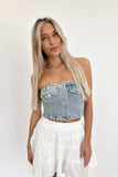 Revival Denim Tube Top - FINAL SALE