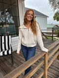 Plush Half Zip Pullover Vanilla