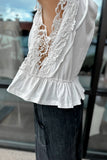 Gigi Lace Trim Top White