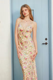 Petals & Lace Trim Maxi Dress- Butter
