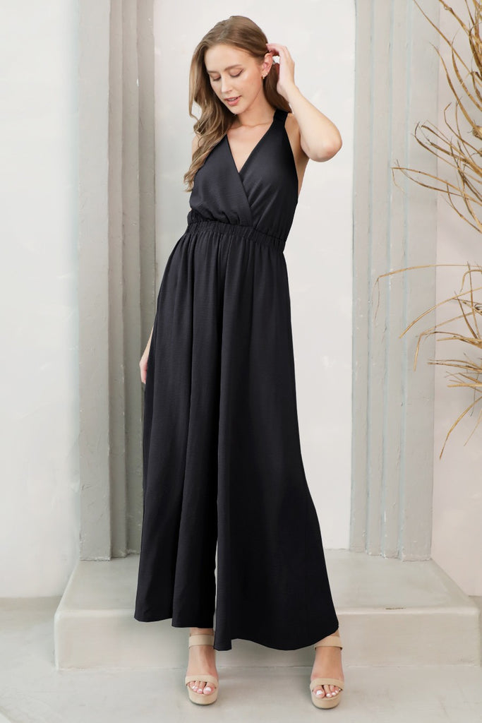 Maddie Crepe Jumpsuit- Black