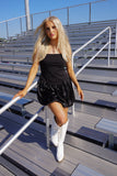 Under The Lights Bubble Mini Dress Black