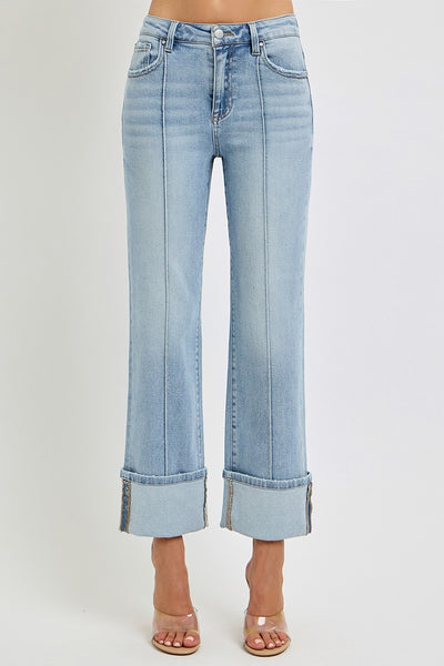 Heather Risen Straight Cuffed Jean- Light