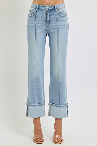Heather Risen Straight Cuffed Jean- Light
