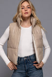 Reversible Faux Reverse Vest- Ivory/Oat
