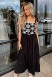 Quinn Floral Embroidered Jumpsuit Black