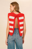 Emily Striped Open Back - Red