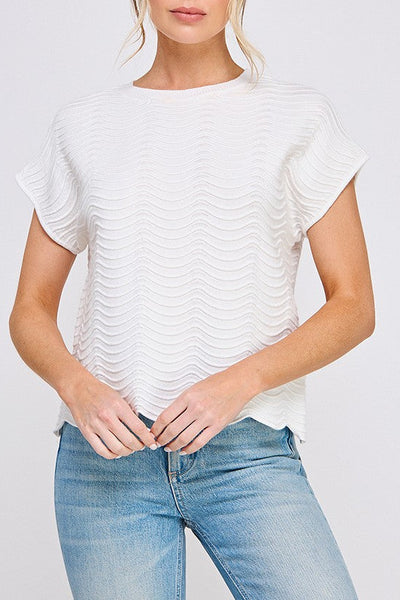 Allie Wave Knit- White