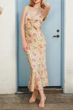 Petals & Lace Trim Maxi Dress- Butter