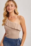 Ella One Shoulder Top- Sand