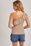 Ella One Shoulder Top- Sand