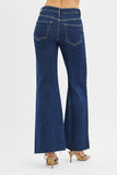 HIgh Rise Wide Flare Leather Pocket Jean