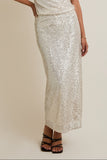 Sequins Maxi Skirt- Champagne