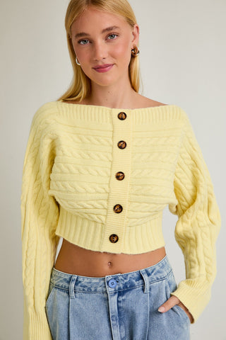 Off Shoulder Sweater- Butter- FINAL SALE