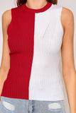 Gameday Contrast Tank- Red/ White