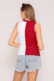 Gameday Contrast Tank- Red/ White