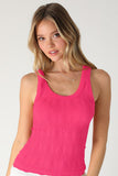 Textured One Size Tank- Fushia