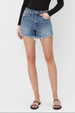 Vervet High Rise Frayed Denim Short