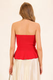 Peplum Top- Red