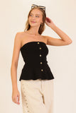 Peplum Top- Black