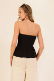 Peplum Top- Black