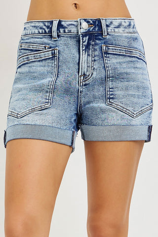 Americana Slouchy Denim Shorts - Light Wash