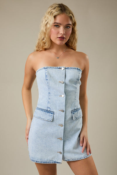 Georgia Strapless Denim Mini Dress