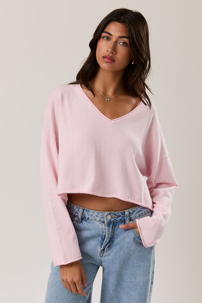 Magnolia Drop Shoulder Sweater - Pink