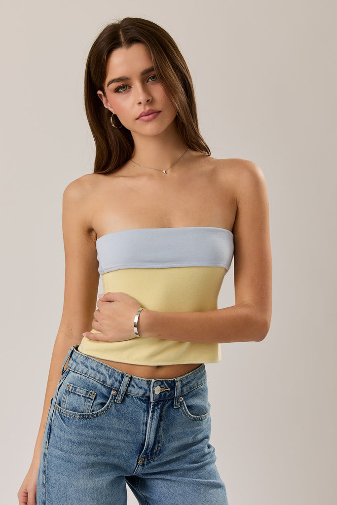 Sunny Tube Top - Blue/Yellow