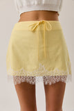 Brunch Linen Mini Skirt - Yellow