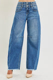 Slouchy Barrel Double Waisted Jean