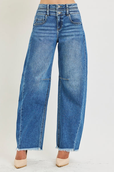 Slouchy Barrel Double Waisted Jean