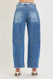 Slouchy Risen Crop Barrel Jean