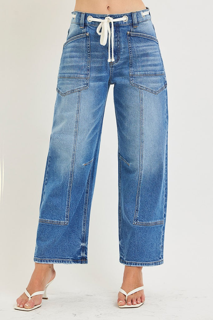 Slouchy Risen Crop Barrel Jean