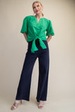 Emmy Puff Sleeve Blouse- Green