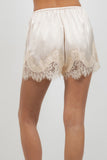 Satin Lace Short- Champagne