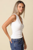 Jenny V-Neck Tank- White